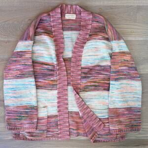 VTG 70s Pandora Orlon Acrylic Cardigan Boho Hippie Pastel RARE Womens Medium